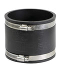 Heavy Duty 4 Inch Flexible PVC Coupling With Stainless Steel Clamps For Sewer And Plumbing, Built To Seal Tight And Fight Vibration, Easy Install, Durable Black Pipe Connector For Home And Pros