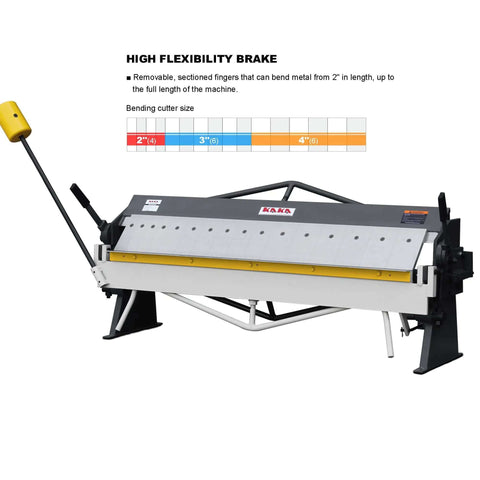 Box And Pan Style Metal Brake For 50 Inch Sheet Metal, 16 Gauge Capacity Up To 135 Degree Bends, Heavy Duty Press Brake BP1650