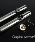 Boss Brushed Stainless Steel Round Tube Door Handle Set components and accessories for glass, wood, barn doors installation.