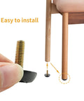 Illustration of M6 Table Leg Levelers Set Eight Pcs Screws On Furniture Glides Foot Adjusters installation on chair leg