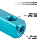 Two Way Five Port Aluminum Air Manifold For Compressors Inline Hose Block Splitter Pneumatic Distribution Block with NPT Ports