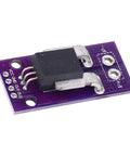Kickass 50A High Side Hall Effect Current Sensor Module, purple PCB, compact design for accurate power monitoring.