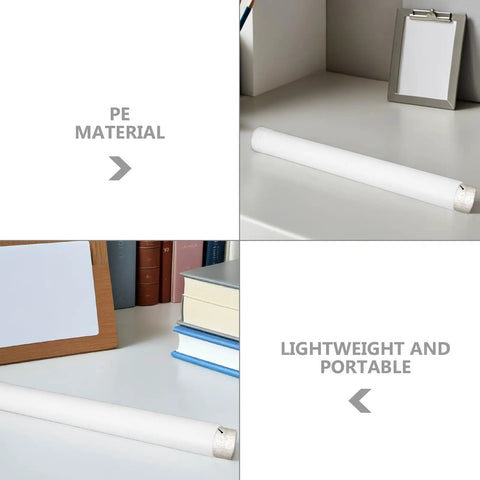 4 Pack Plastic Poster Mailing Tubes with Sealed Caps, lightweight 31cm x 3.5cm, shown on desk, ideal for office storage and transport.