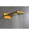 Shower System with Waterfall Rainfall Head, Handheld, Wall-Mounted Faucet in sleek gold finish with waterfall spray.