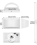 Diagram of 12W Plug-In LED Wall Sconce With Dimmable Up-Down Lighting dimensions and parts layout with 170cm cord length.