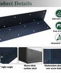 Heavy Duty L Shaped Corner Brackets For Raised Garden Beds 8 Piece Set Rust Proof Carbon Steel with 90° angle and screw holes.