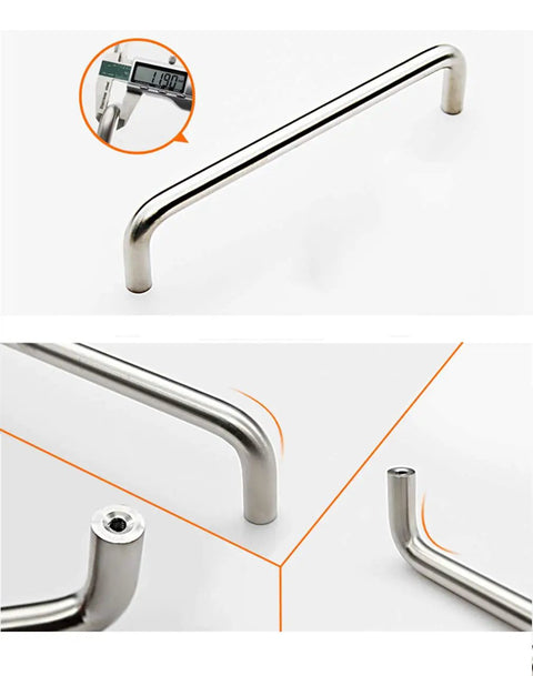 Brushed Metal Kitchen Cabinet Pulls and Drawer Handles Set 90mm Center to Center Sleek Bow Bar Door Knobs for Cupboards and Dressers