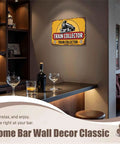 Steam Locomotive Metal Sign 8x12 Inches Aluminum Wall Decor for living room or bar with a man cave vibe.