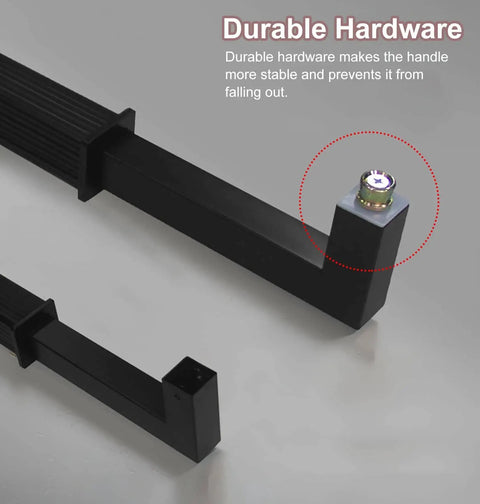 Close-up of durable handle from Sliding Barn Door Handle Set With Two Sided Pull And Push, Built Tough Stainless Steel 304