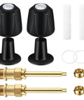 Two Piece Bathtub Shower Knob Replacement Kit For Price Pfister Verve And Windsor Tub Faucets With Hot And Cold Brass Stem Knobs In Matte Black Finish