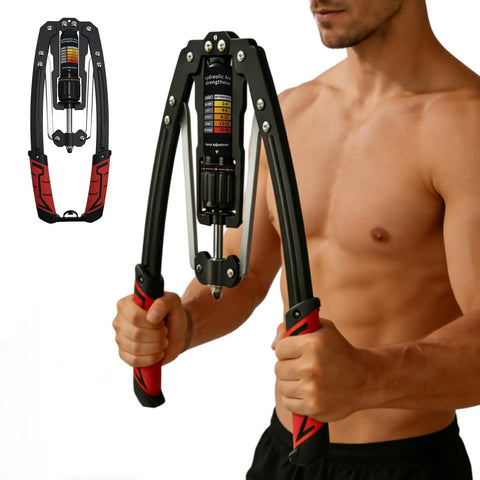Man using Hydraulic Twister Arm Exerciser For Home Gym Adjustable 22 To 440 Lbs Stepless Resistance Strength Training Gear
