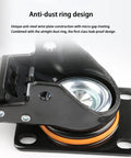 Rock Solid Heavy Duty Swivel Casters With Dual Brake System And Double Bearing Nylon Wheels, showcasing anti-dust ring design and stainless steel plate.
