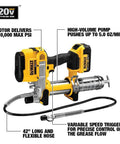 20V Max Cordless Grease Gun Kit With 4.0Ah Battery And Charger led light 42 inch hose 10000 PSI variable speed trigger high flow pump.