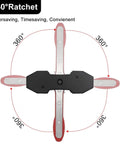 Top view of Brake Caliper Press Tool With 360 Degree Swing Ratchet Piston Compressor Pad Spreader DIY Ready Pro Grade And Two Extra Steel Plates, Adjustable From 1.57 To 2.76 Inches For Double And Four Piston Calipers Red.