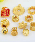 Top Tier Gold Rosette Pendant Beads For Dope Diy Jewelry Making Solid Metal Spacers 11Mm Bulk Craft Kit with various gold spacers.