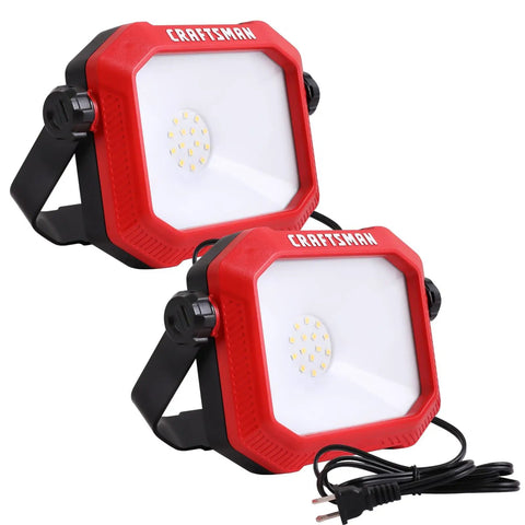 Beast Bright 1100 Lumen 4000K LED Tiltable Portable Work Light with 2-in-1 metal stand and handle, pack of 2, side view