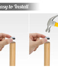 Image showing installation of 16 Pack Nail On Furniture Sliders 1.5 Inch Square Teflon Glides For Chairs And Furniture No Squeak Floor Protectors