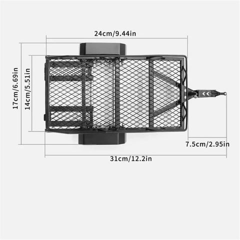 Heavy Duty 1 24 Scale Metal Trailer Cargo Carrier Diy Rc Car Upgrade Parts Badass Rugged Off Road Hauling Accessory Extra Strong Load Bearing Replacement Kit For Trx4m Scx24 Fms dimensions showing top view with measurements.