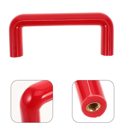 U Shaped Red Bakelite Machine Pull Handle With 120mm Hole Centers For Oven Doors And Control Cabinets Heavy Duty Industrial Grip Built Dead Solid For All Day Workshop Grind