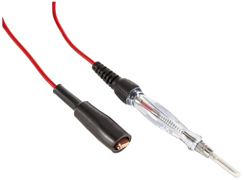 Mini Coil Cord Circuit Tester For Fast Electrical Troubleshooting Red Build With Needlepoint Stainless Probes And Screw On Alligator Clip