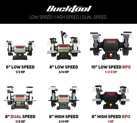 Heavy Duty 6 Inch Low Speed Bench Grinder Featuring Rock Solid Wobble Free Dual Grit Aluminum Oxide Wheels Built Garage Ready for Metal Wood and Workshop Jobs Killing Dust and Rust With Ease and Zero Skip Anytime You Hit Switch.