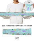 Dope Dinosaur Print UV Arm Sleeves With Anti Slip Ice Silk Cooling Covers, 17.3 inches, stretchy and comfortable, ideal for outdoor activities.