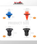 Product size details of 120Pcs Fender Flare Clip Kit Nylon Retainer Fasteners For Bumper And Fender Liner Replacement Easy Install