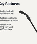Key features of 1.3 Gallon Garden Sprayer With Extension Wand For Yard Work, Flower Beds, And Plants, Pump Pressed Sprayer