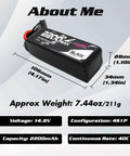 Beefy 2200mAh 4S LiPo Battery 40C 14.8V XT60 For RC Airplane Quadcopter Boat Car Truggy Truck Two Pack High Discharge Fast Charge