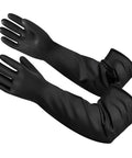 Heavy Duty 22 Inch Black Latex Gloves Chemical Resistant Rubber Gauntlets For Industrial Work And Dishwashing Savage Grip Long Cuff Protection Daily Grind No Cap Durability Legit Hand Protection Gear, long cuff design, textured grip