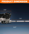 4WD Transfer Case Actuator Motor 4x4 Shift Assembly Replacement for 4 Wheel Drive Trucks and SUVs with dimensions labeled