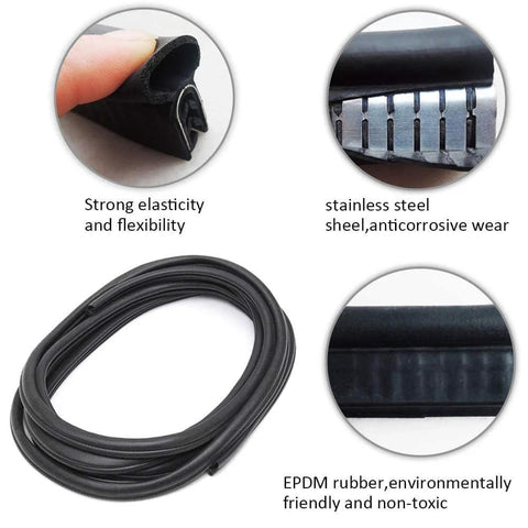 VUAOHIY automotive weather stripping door seal, 20 ft EPDM rubber strip with side bulb for cars, trucks, boats, RVs