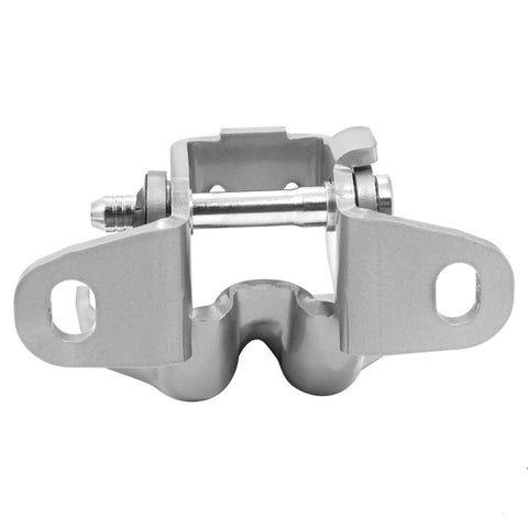 Close-up of the Left And Right Door Hinge Set Replacement For Chrysler Plymouth Prowler 1997 To 2002 Grey Primer Bolt On Upgrade