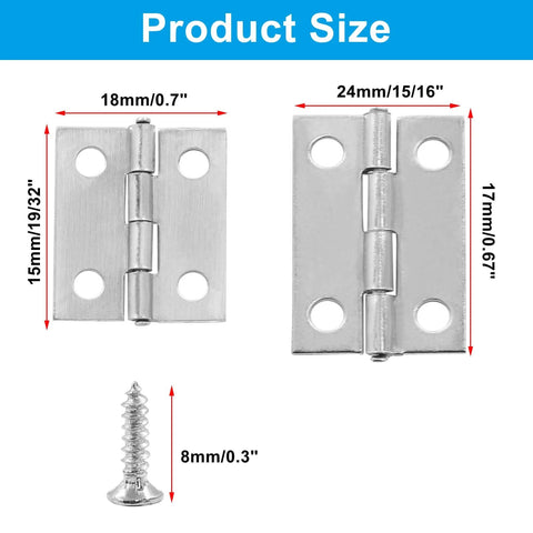 Mini Pure Copper Jewelry Box Hinges Set For DIY Projects White Decorative Butt Hinges Vintage Style Replacement sizes shown