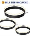 Replacement Belt Set For ProHeat 2X Revolution Pet Pro Carpet Cleaner 4Pack with 11in, 9.45in, 8.35in belts, dimensions shown