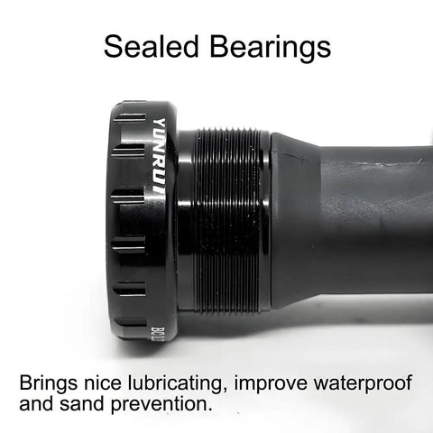 Close-up of Blue Aluminum Bottom Bracket 68 To 73mm BSA Threaded for Mountain and Road Bikes 24mm Crank Spindle 44mm Shell Durable Bearing BB Set.