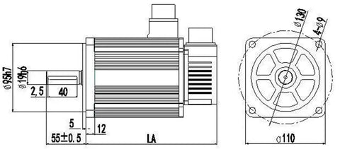 Heavy Duty Round Helical Planetary Gearbox Built Tough Delivers Knockout Torque And Smooth Five To One Reduction For 110Mm Ac Servo Motors With Plug And Play 19Mm Drop In Shaft detailed technical drawing showing dimensions and design.