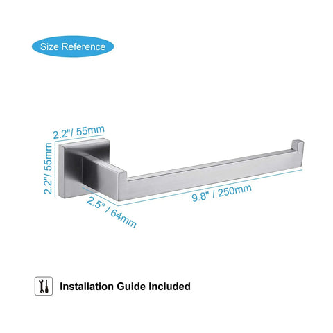 Premium Stainless Steel Hand Towel Holder With Square Open End Design Heavy Duty Built To Last Wall Mounted Towel Bar In Brushed Nickel Finish