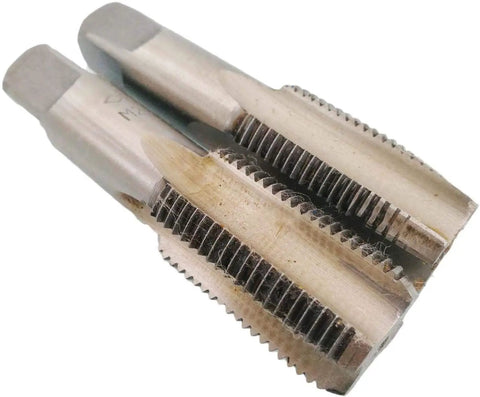 Close-up of M24 X 2mm Tap And Die Set HSS Pro Grade Taper and Plug, showing threading details on metal tap tools.