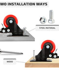 Heavy Duty 2 Inch Polyurethane Caster Wheels With Brake 8 Pack Silent Swivel Furniture Casters installation on steel and wood surfaces