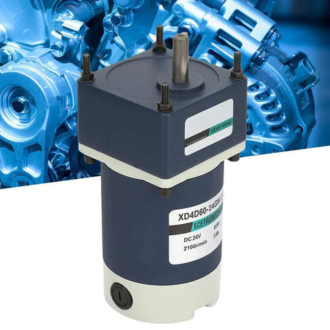 Durable 60 Watt Metal Gear DC Motor Featuring Class B Insulation And Precise Speed Control for industrial machines, 24V, 60W, 30 RPM.