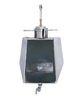 Front view of Stainless Steel Mini Bike Gas Fuel Tank For Coleman B200 B200RSV Mini Bike Go To Replacement, shiny stainless steel.