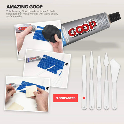 All Purpose Glue 3.7oz Clear Bundle With Snip Tip Applicators And Spreader Tools For Heavy Duty Bonds On Any Surface Waterproof Dries Clear Industrial Strength Silicone Sealant And Contact Adhesive with included spreaders and hands using the product.