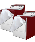 Two Pack Waterproof Washer And Dryer Covers With Zipper For Front Load And Top Load Machines Red Durable Fabric