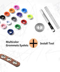 Grommet Kit 3 Sixteenth Inch 400Pcs Eyelet Set With 3 Piece Install Tools in 4 Colors for Shoes, Clothes, Bags, Crafts DIY Projects