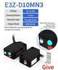 Through Beam Photoelectric Sensor With 5M Sensing Range, NPN Or PNP 10-30V DC, Square Photo Switch With Bracket, 3 Wire NO NC