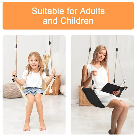 Minimalist Doorway Swing Chair with Heavy Duty Rope for Indoor Outdoor Fun, U Shape Ergonomic Design, kids and adult using