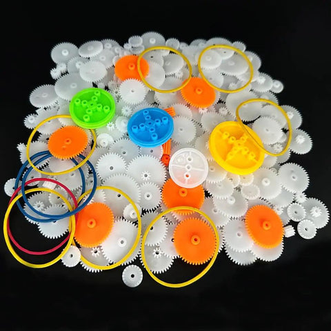 225 Piece Plastic Gear Set Kit For DIY Projects Built For Hobbyists And Makers Including Single Gear Double Reduction Gear