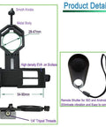 Turn Your Smartphone Into A Video Camera And Image Capture Rig For Binoculars, Telescopes With Aluminum Mount And Remote