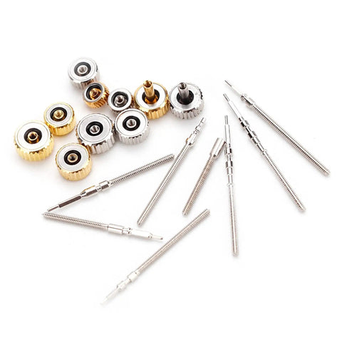 Stainless Steel Watch Crown And Stem Replacement Kit With Multiple Sizes For Easy Repair Pro Grade Parts For Watchmakers And DIY Enthusiasts